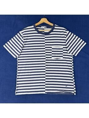 Uniqlo JW Anderson Split Striped T Shirt Size M Blue Designer Collab Rare Casual